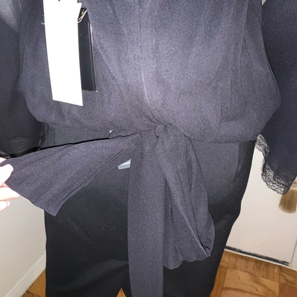 FLAVIO CASTELLANI Black SILK sheer blouse - Picture 7 of 9